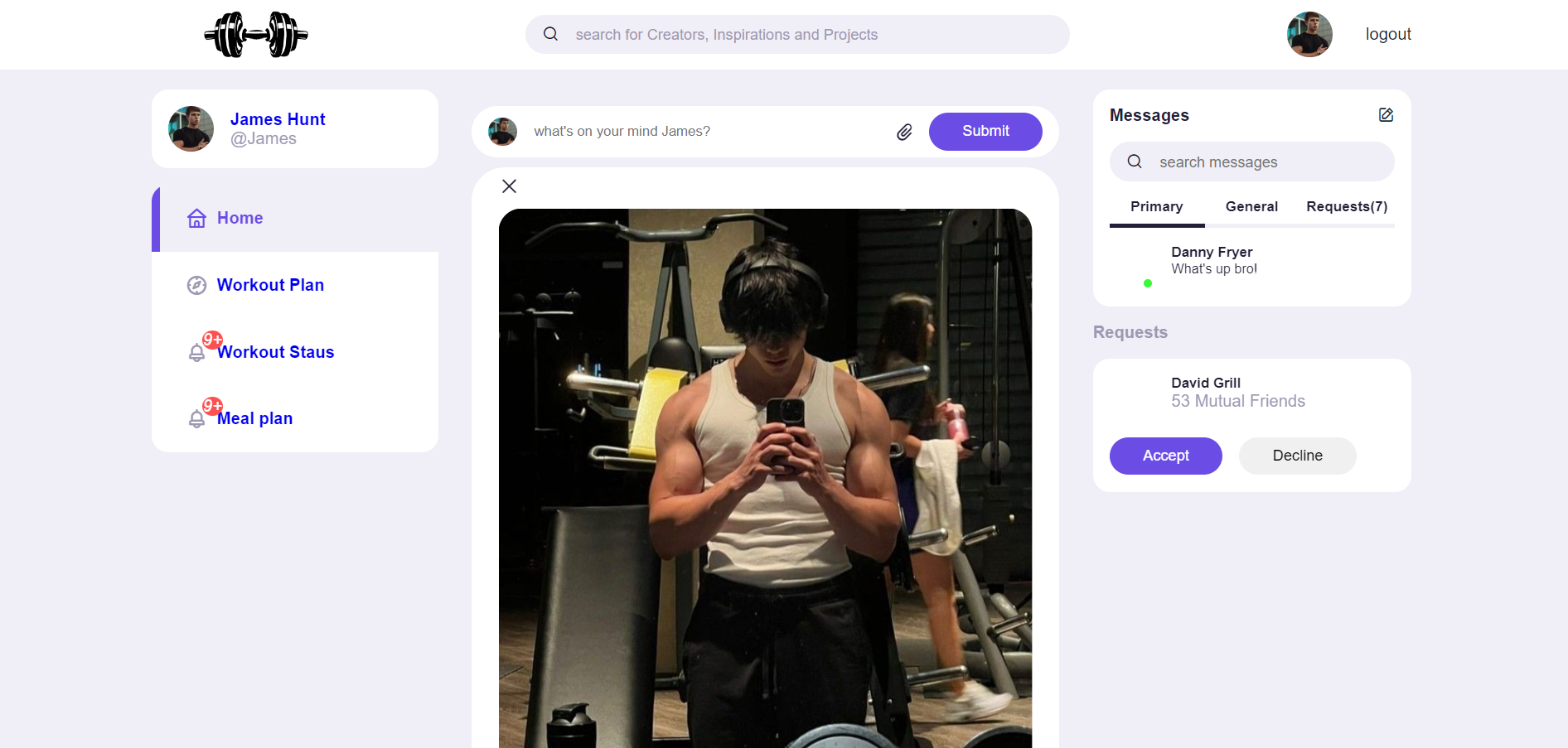 Social Media Application for Gym Users